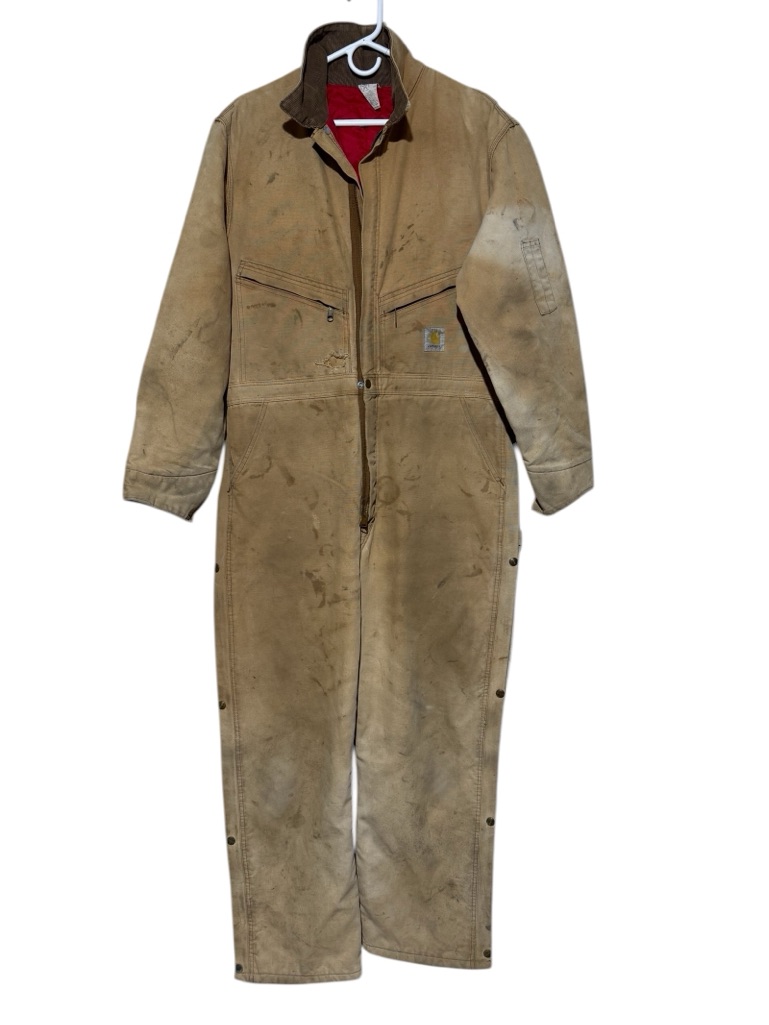 Carhartt Vintage 9960z Duck Canvas Insulated Coveralls Men Size 42r Barn Chore